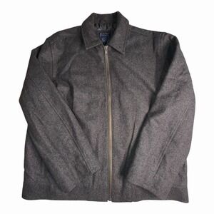 Austin Clothing Co Men's Wool Blend Zip Jacket Black Casual Coat Size L